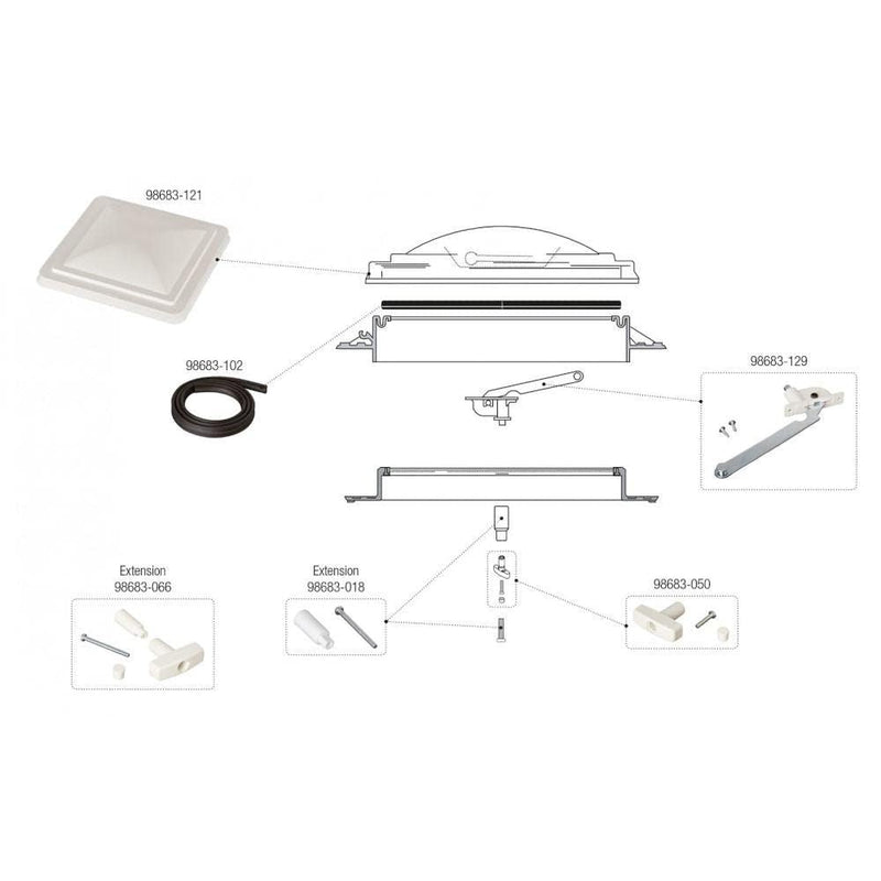 Fiamma Spare Dome Crystal For T/Vent Premium P3 & Vent 98683-101 Fiamma - Dynamic Drive