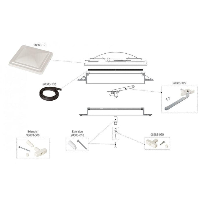 Fiamma Spare Dome Crystal For T/Vent Premium P3 & Vent 98683-101 Fiamma - Dynamic Drive
