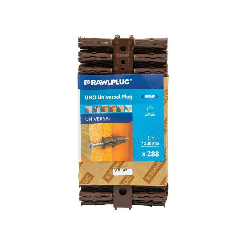 Rawlplug Brown UNO® Plugs 7 x 30mm (Pack 288) Rawlplug - Dynamic Drive