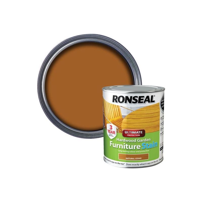 Ronseal Ultimate Protection Hardwood Garden Furniture Stain Natural Cedar 750ml Ronseal - Dynamic Drive