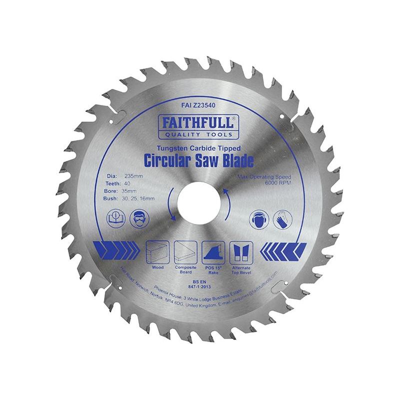 Faithfull TCT Circular Saw Blade 235 x 35mm x 40T POS Faithfull - Dynamic Drive