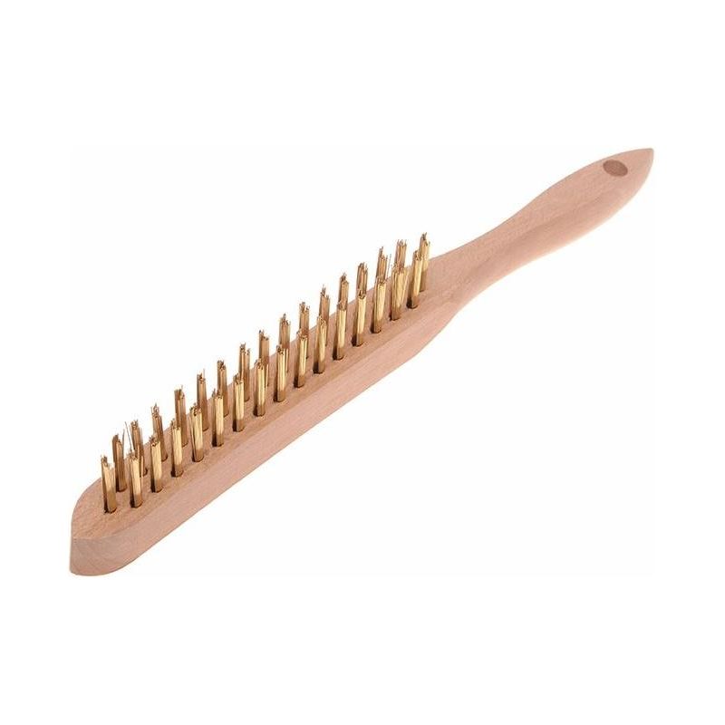 Faithfull 680/B2 Brass Wire Scratch Brush - 2 Row Faithfull - Dynamic Drive