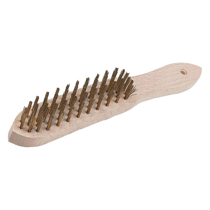 Silverline Brassed Wire Brush 4 Row Silverline - Dynamic Drive