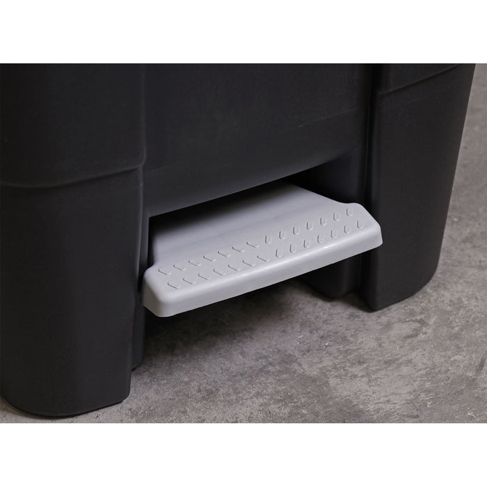 Sealey Refuse/Wheelie Bin with Foot Pedal 100L Black BM100P Sealey - Dynamic Drive