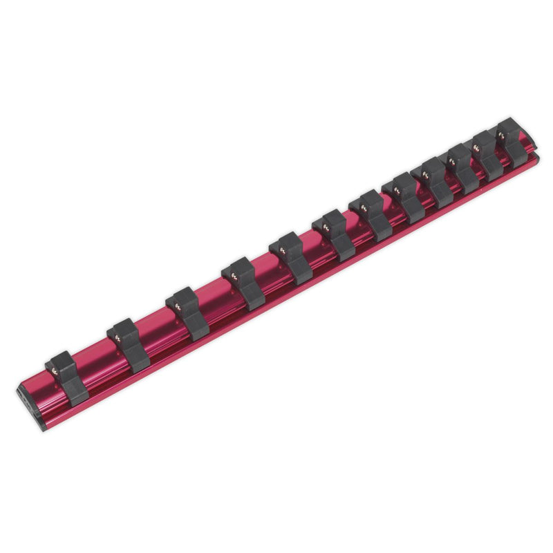 Sealey Socket Retaining Rail Magnetic 3/8"Sq Drive 12 Clips AK27083 Sealey - Dynamic Drive