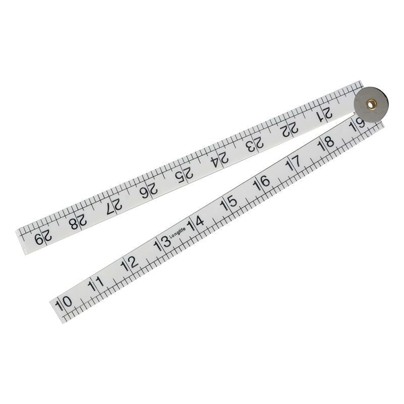 Faithfull Folding Rule White ABS Plastic 1m (36in) Faithfull - Dynamic Drive