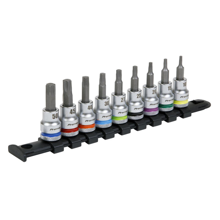 Sealey TRX-Star* Socket Bit Set 9pc 3/8"Sq Drive Platinum AK6251 Sealey - Dynamic Drive