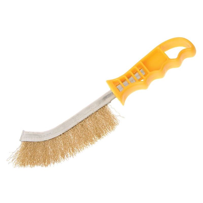 Faithfull Wire Scratch Brush Brass Yellow Handle Faithfull - Dynamic Drive