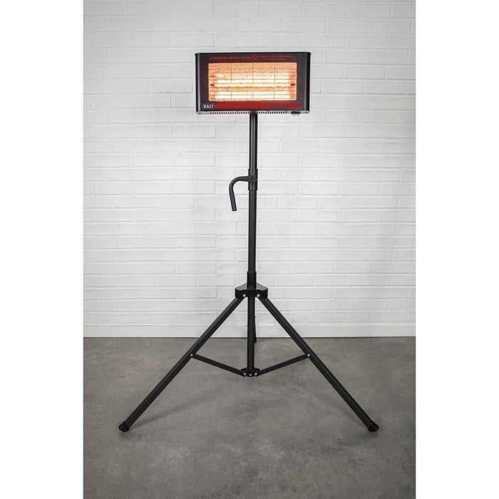 Sealey Infrared Quartz Heater with Tripod Stand 230V 1.2kW IR12CT Sealey - Dynamic Drive