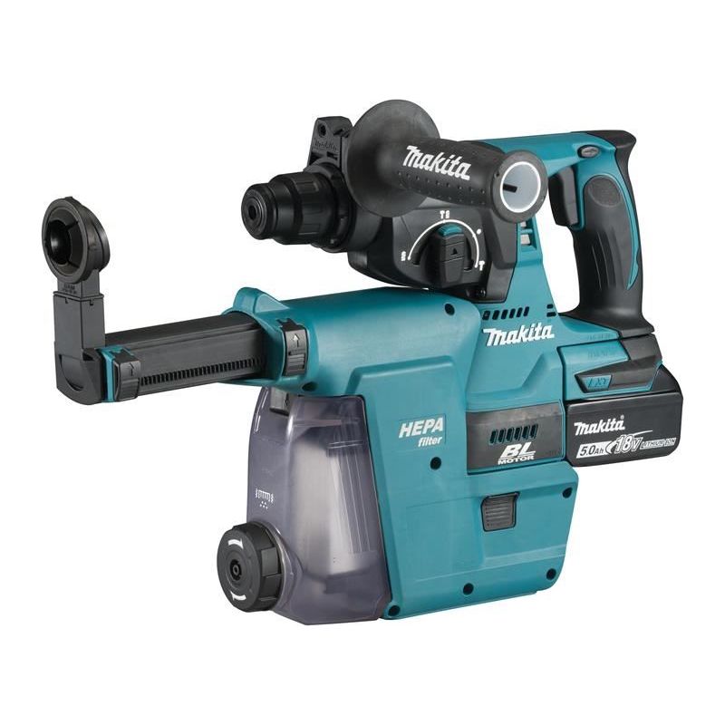 Makita DHR242RTJW SDS Plus BL Hammer Drill + Extractor 18V 2 x 5.0Ah Li-ion Makita - Dynamic Drive