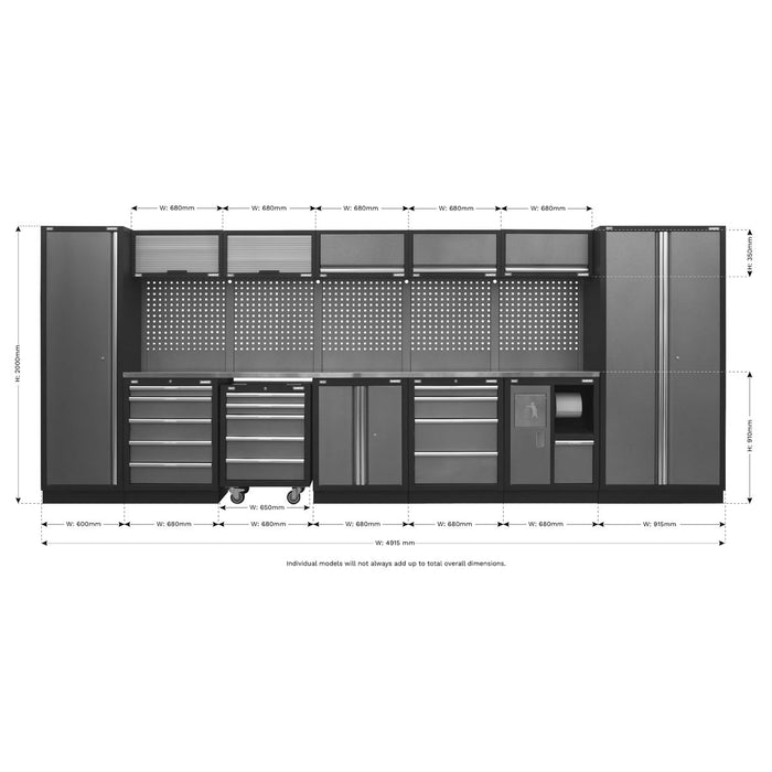 Superline Pro Superline PRO Storage System with Stainless Worktop 4.9m Superline Pro - Dynamic Drive
