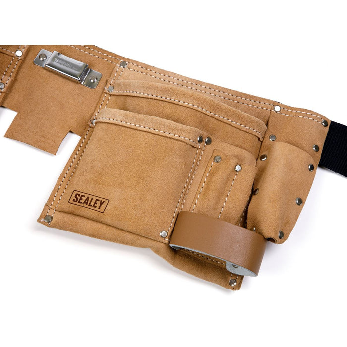 Sealey Double Pouch Leather Tool Belt STBL01 Sealey - Dynamic Drive