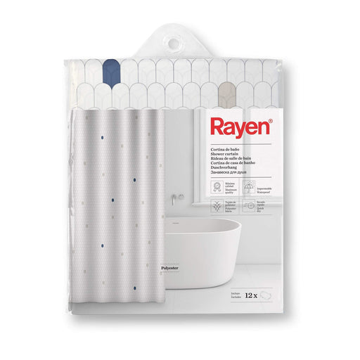 Shower Curtain White & Cells 2348 Rayen - Dynamic Drive