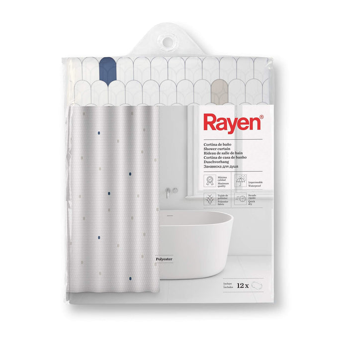 Shower Curtain White & Cells 2348 Rayen - Dynamic Drive