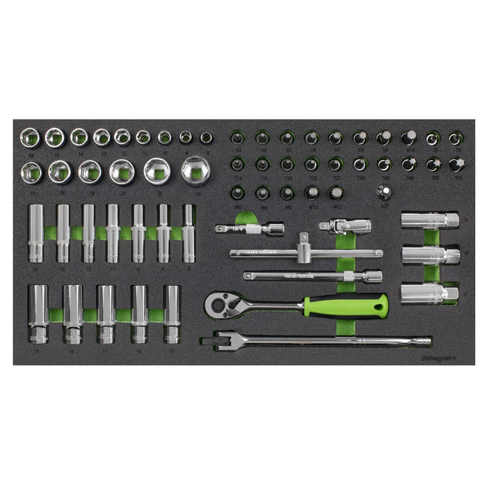 Siegen Siegen Socket Set with Tool Tray 3/8"Sq Drive 62pc S01270 Siegen - Dynamic Drive