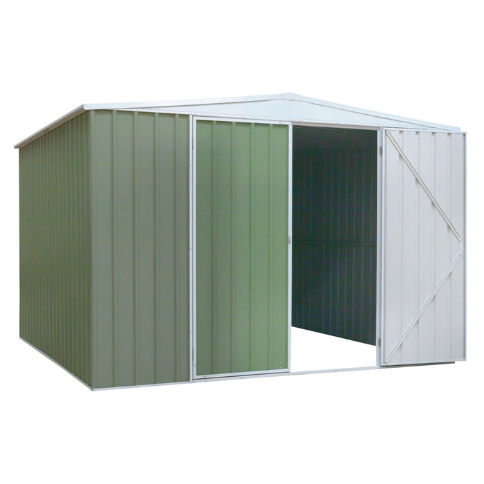 Dellonda Galvanised Steel Metal Garden Shed - Green Dellonda  - Dynamic Drive