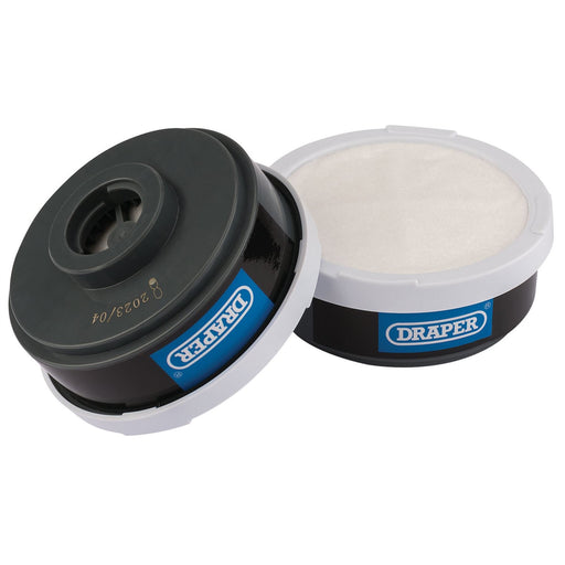 Draper Spare A1P2 Filters (2) for Combined Vapour and Dust Respirator 03030 Draper - Dynamic Drive