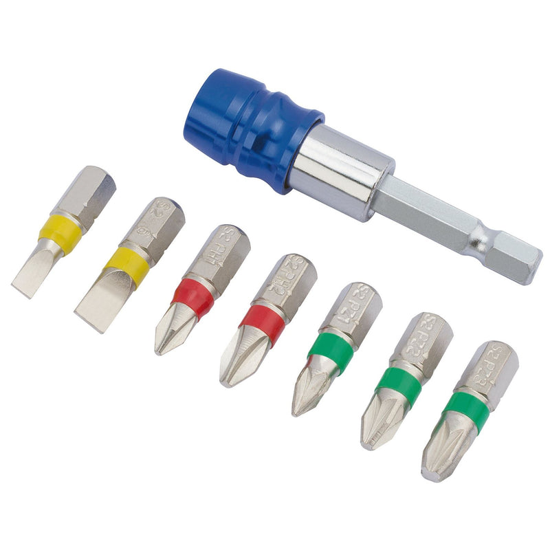Draper Coloured Screwdriver Bit Set (8 Piece) 82400 Draper - Dynamic Drive