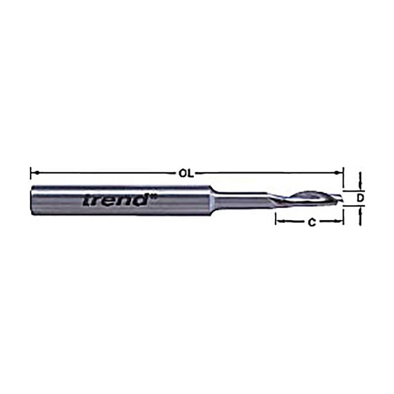 Trend 50/19 x 8mm HSSE Steel Helical Plunge Bit 5mm Trend - Dynamic Drive