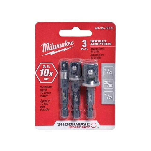 Milwaukee Shockwave Impact Socket Adaptor Set (3pc) Milwaukee - Dynamic Drive