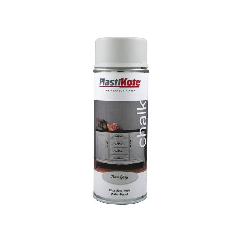 Plastikote Chalk Finish Spray Dove Grey 400ml PlastiKote - Dynamic Drive