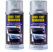 2x E-Tech Light Lenses Lens Tint Remover Spray Glass Plastic Car Motorbike 150ml E-Tech - Dynamic Drive