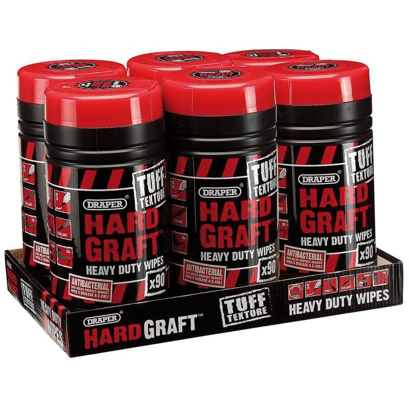 Draper 'Hard Graft' Tuff Texture Heavy Duty Wipes (Tub of 90) 84712 Draper - Dynamic Drive