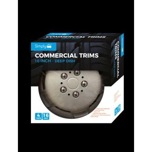Set of 16 Inch Extra Deep Dish Van Wheel Trims Hub Caps Simply  - Dynamic Drive