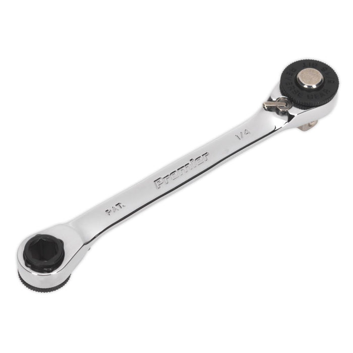 Sealey Ratchet Spanner 1/4"Hex x 5/16"Hex Drive with 1/4"Sq Drive Adaptor AK6967 Sealey - Dynamic Drive