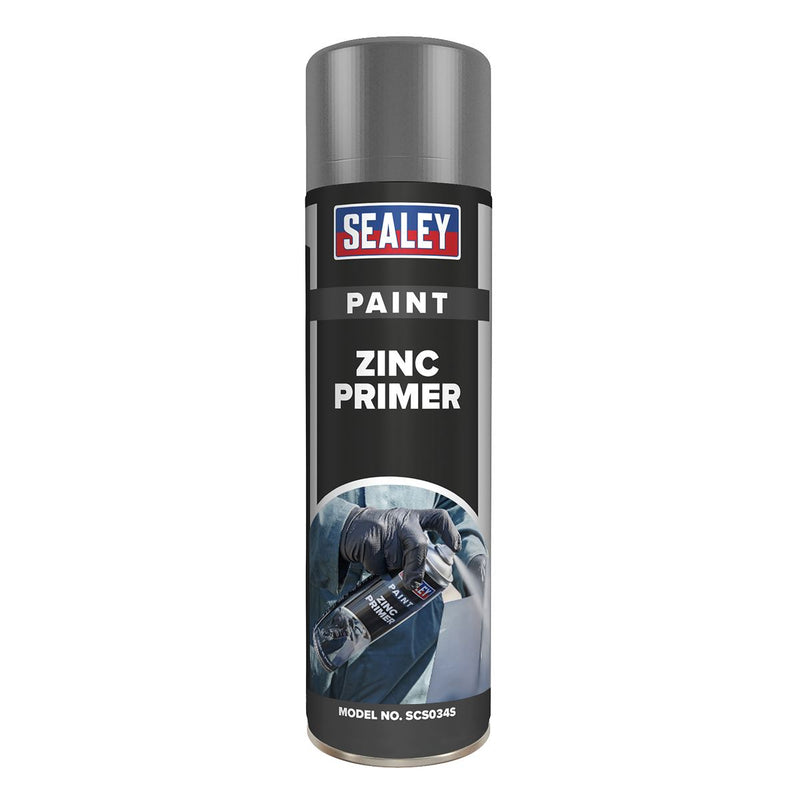 Sealey Grey Zinc Primer Paint 500ml SCS034S Sealey - Dynamic Drive