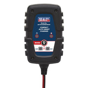 Sealey Compact Auto Smart Car Battery Charger 1A 6V 12V AGM GEL Batteries 230V Sealey  - Dynamic Drive