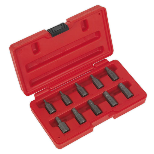 Sealey Multi Spline Screw Extractor Set Broken Stud Bolt Removal Hex Head 10pc Sealey  - Dynamic Drive