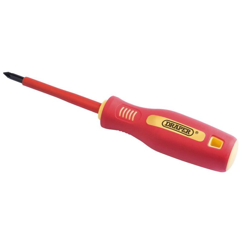 Draper Fully Insulated Soft Grip Cross Slot Screwdriver, No.1 x 80mm 46528 Draper - Dynamic Drive