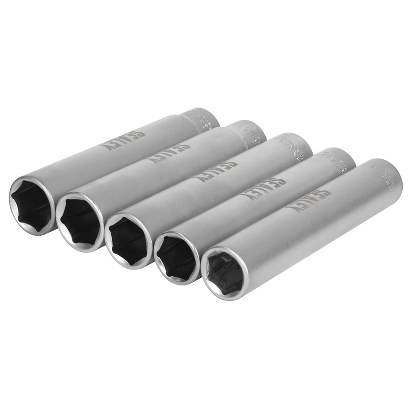 Sealey Extra-Deep Socket Set 3/8"Sq Drive 15, 16, 17, 18 & 19mm 5pc SX1519 Sealey - Dynamic Drive