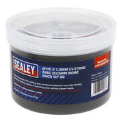 Sealey Cutting Disc115 x 1.2mm22mm Bore Pack of 50 PTC115CET50 Sealey - Dynamic Drive