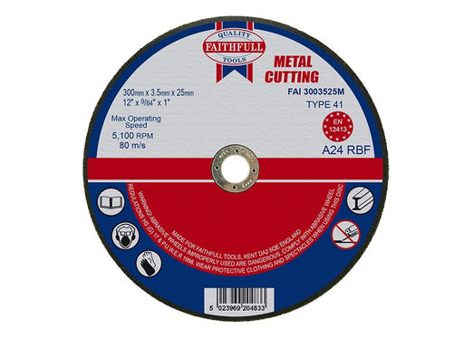 Faithfull Metal Cut Off Disc 300 x 3.5 x 25.4mm Faithfull - Dynamic Drive