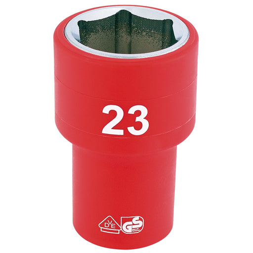 Draper Fully Insulated VDE Socket, 1/2" Sq. Dr., 23mm 31953 Draper - Dynamic Drive