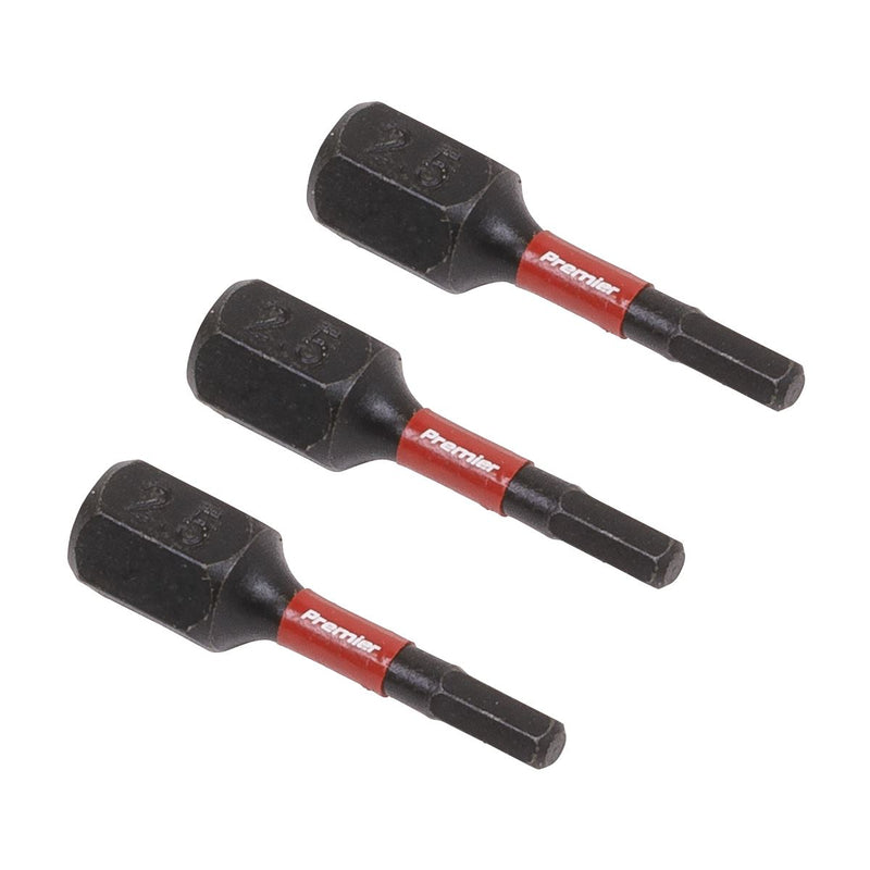 Sealey Hex 2.5mm Impact Power Tool Bits 25mm 3pc AK8210 Sealey - Dynamic Drive