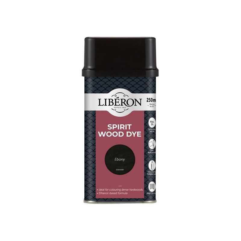 Liberon Spirit Wood Dye Ebony 250ml Liberon - Dynamic Drive