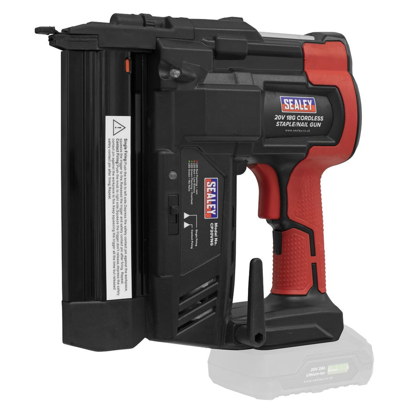 Sealey Cordless Staple/Nail Gun Kit 18G 20V SV20 Series 2 Batteries CP20VNGKIT Sealey - Dynamic Drive