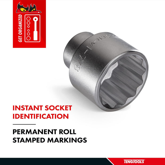 Teng Tools 1" Socket 12 pt Metric 55mm Teng Tools - Dynamic Drive