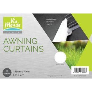 Via Mondo Awning Curtains 155 X 70Cm (2) White QQ123458B Via Mondo - Dynamic Drive
