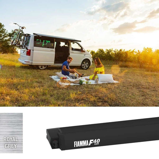 Fiamma F40Van 210 Awning - Deep Black (07503Q01R) Winch Handle Wall Mounted Fiamma - Dynamic Drive