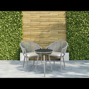Dellonda Echo 3 Piece Balcony Set with Tempered Glass Top Dellonda  - Dynamic Drive