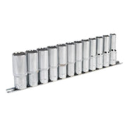 Sealey Socket Set 12pc 1/2"Sq Drive 12pt Deep WallDrive Metric AK2685 Sealey  - Dynamic Drive