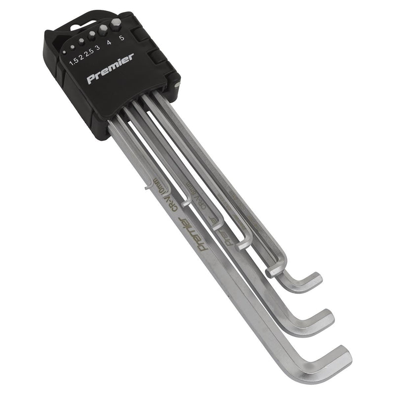 Sealey Hex Key Set 9pc Extra-Long Stubby Element Metric AK7174 Sealey - Dynamic Drive