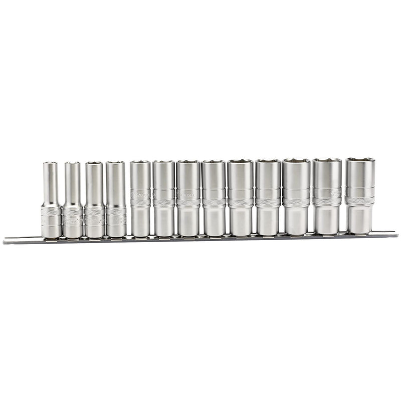 Draper Imperial Deep Socket on a Metal Rail, 1/2" Sq. Dr. (13 Piece) 16500 Draper - Dynamic Drive