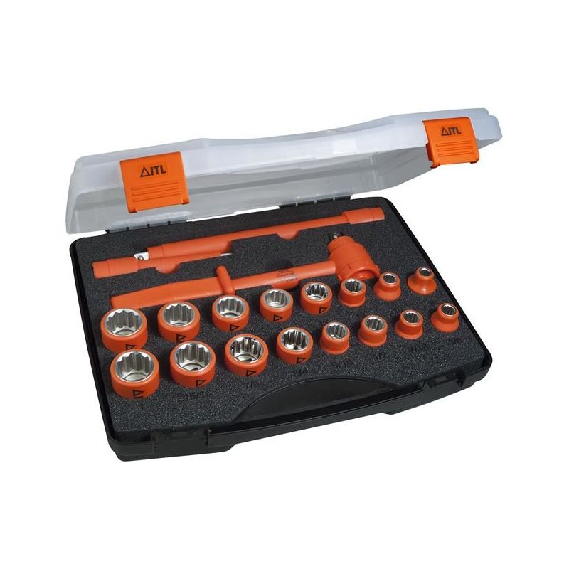 Itl Insulated Insulated Socket Set of 19 1/2in Drive ITL Insulated - Dynamic Drive