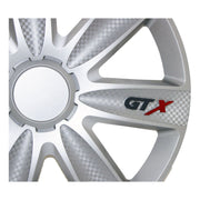 16" Inch GTX Carbon Grey Multi-Spoke Wheel Trim Hub Cap Covers Protectors Versaco  - Dynamic Drive