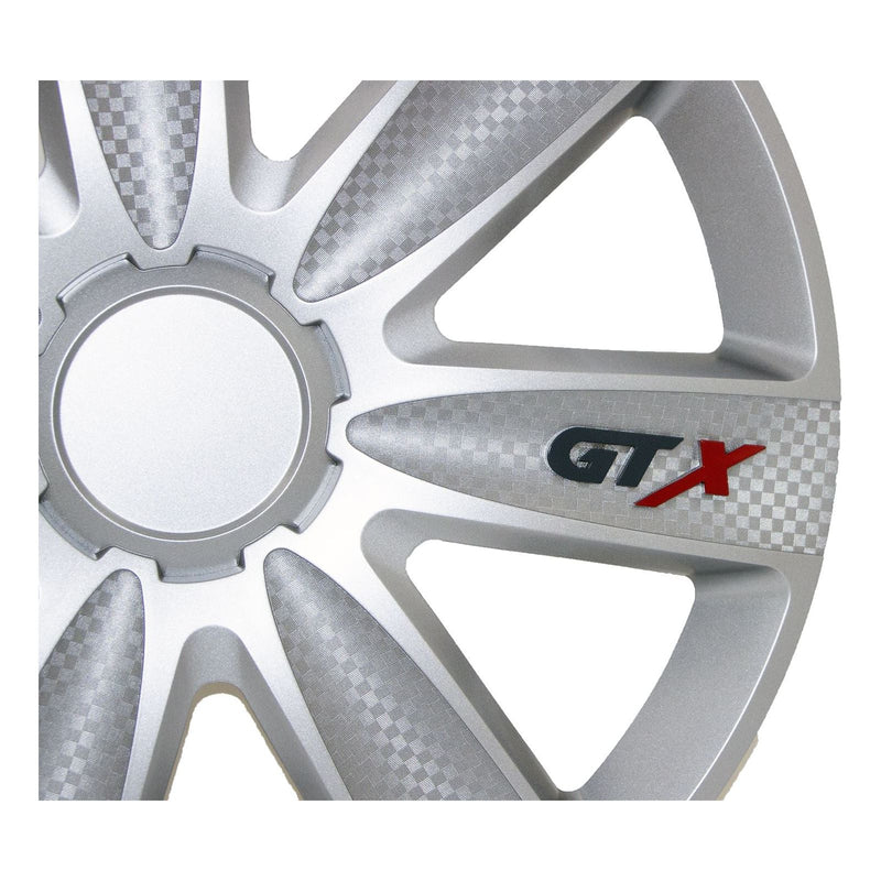 16" Inch GTX Carbon Grey Multi-Spoke Wheel Trim Hub Cap Covers Protectors Versaco  - Dynamic Drive